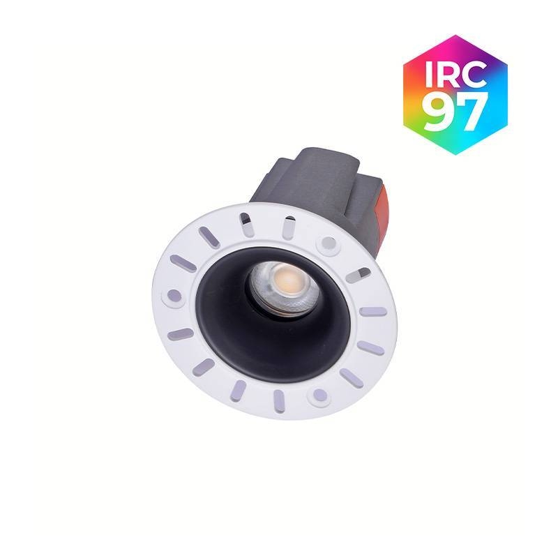 Embutido Nordecor Zagle No-Frame 5 watts 2700K 24° Sof Preto Ø81x69mm IRC97 Bivolt 6448