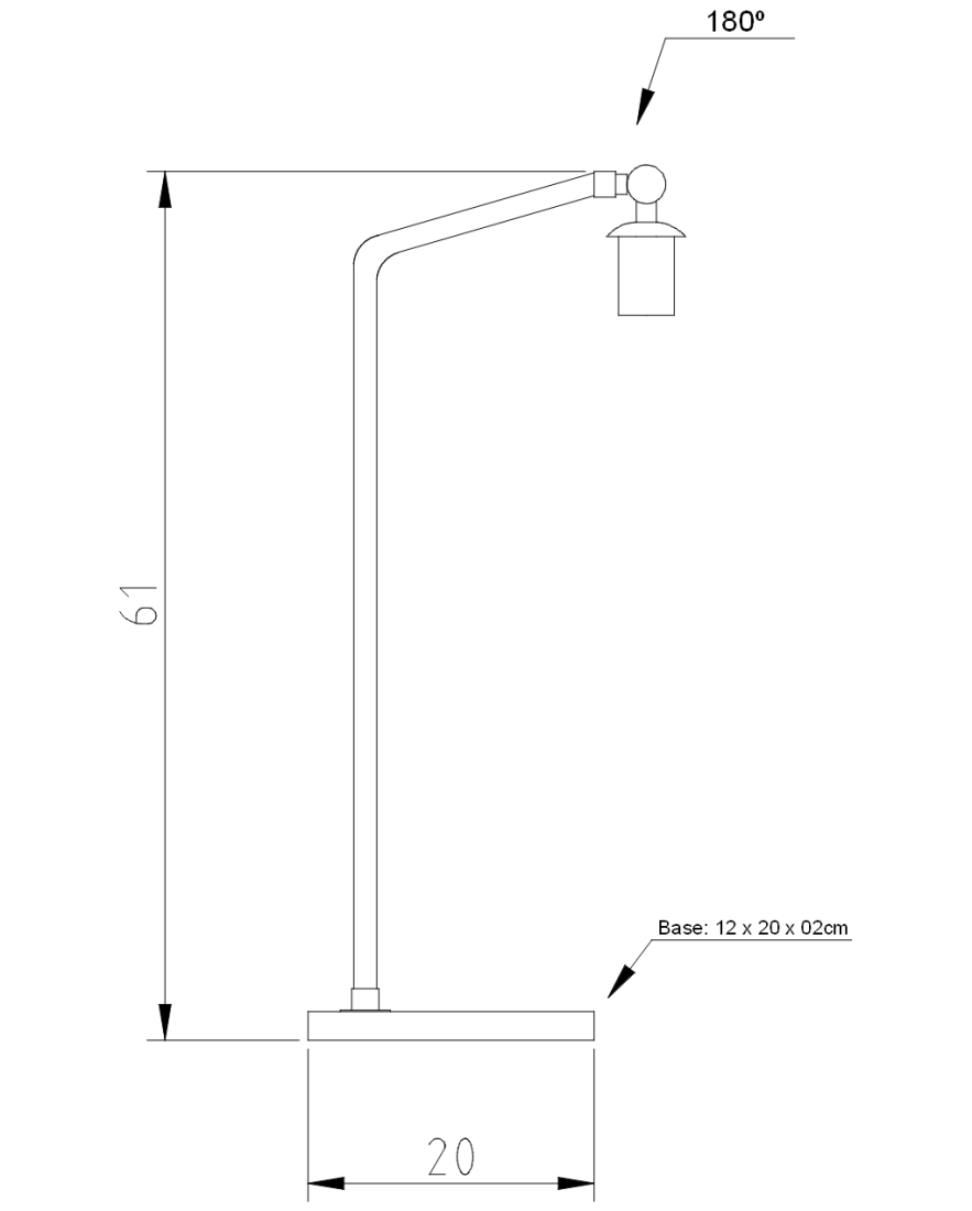 Abajur Golden Art Grayce Sem Braço 1L GU10 500mm M2160S-PI