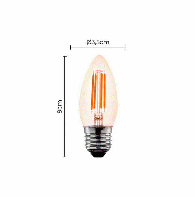 Lâmpada Nordecor Vela Filamento 4 watts 80x47mm E27 2200K Âmbar 1046