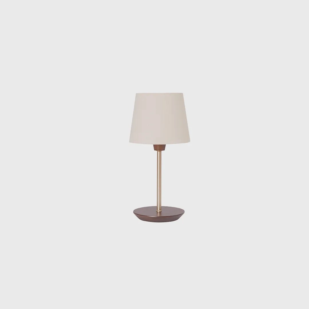 Abajur Madelustre Slim Metal Dourado e Cúpula de Tecido 1L E27 Ø170x350mm 3038