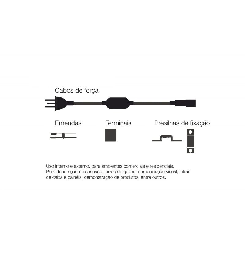 Cabo de Força Romalux para Fita de Led 10,8 watts 50028