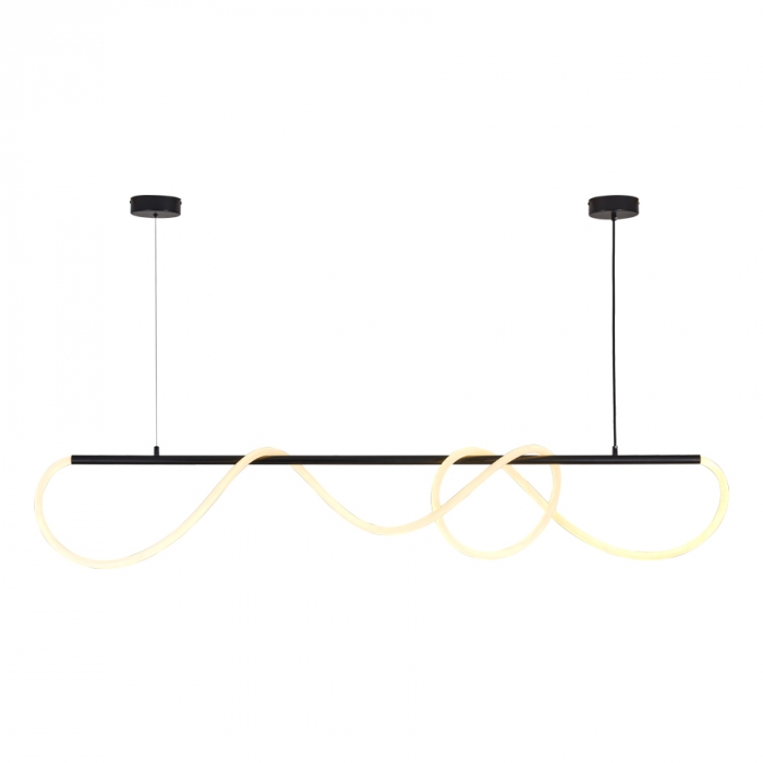 Pendente Usina imports Toá Linear Preto 30 watts 3000K Bivolt 1500X300mm UI20091/30PTPT