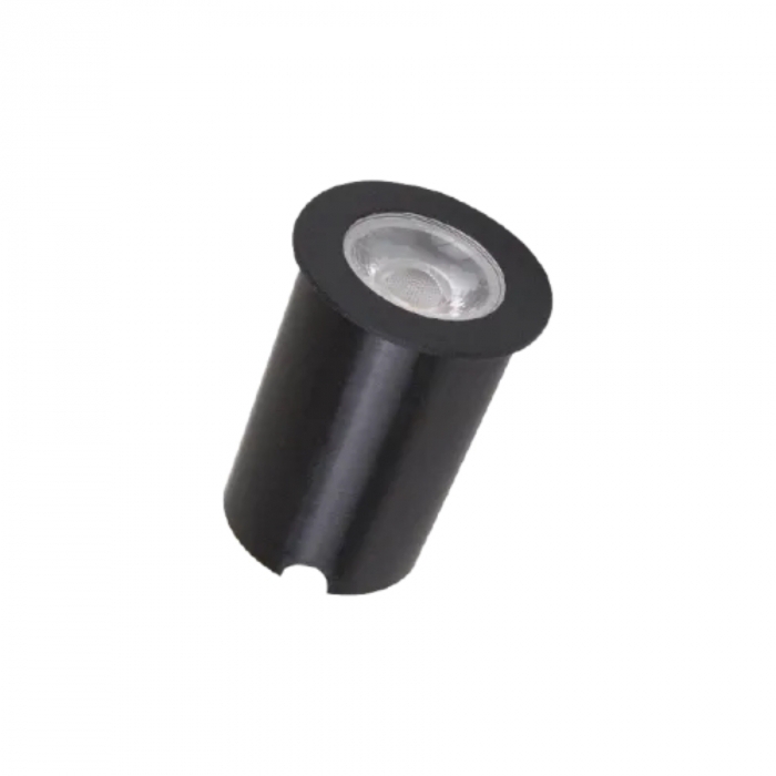 Embutido de Solo Redondo Romalux 4,5 watts 30° Preto 
2700K IP66 Ø65x71mm 10032A