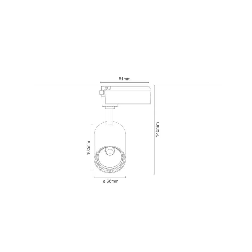 Spot para Trilho Romalux Branco 10 watts 2700K 23° 84X117X200mm IP20 Bivolt 30209