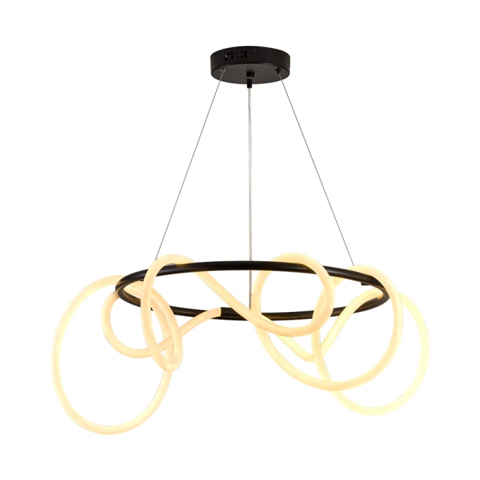 Pendente Usina imports Toá Circular Preto 30 watts 3000K Bivolt Ø600X300mm UI20090/30PTPT