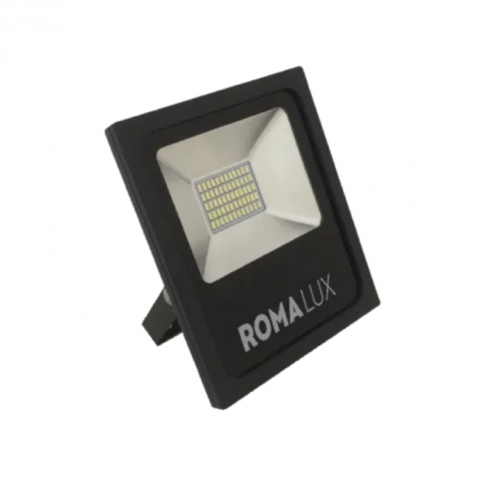 Projetor de Led Romalux Alumínio Preto 30 watts 6000K 230X182X45mm IP66 20011