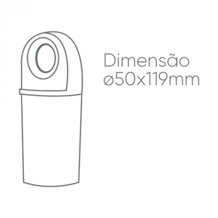 Poste Balizador Romalux Foco Metal Preto 3 watts 15° 2700K IP66 Ø50X119mm 10121