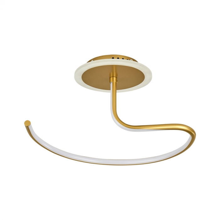 Plafon Usina imports Fita Champagne 25 watts 3000K Bivolt Ø400X150mm UI20095/25CP-MCP-M