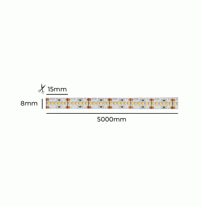 Fita LED Nordecor 14,3w/mt 2700K 420 Leds 12V IP20 8mm (Rolo 5 metros) 7170