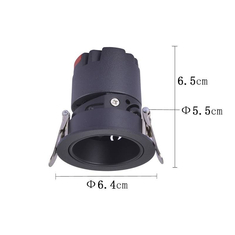 Embutido Nordecor Zagle 5 watts 2700K 24° Sof Preto Ø64x65mm IRC97 Bivolt 6443