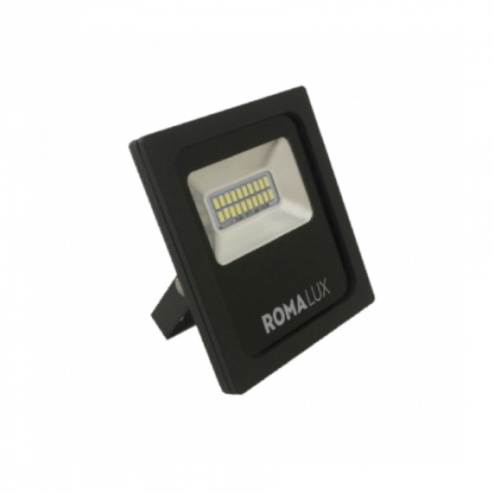 Projetor de Led Romalux Alumínio Preto 10 watts 6000K 148X110X34mm IP66 20008