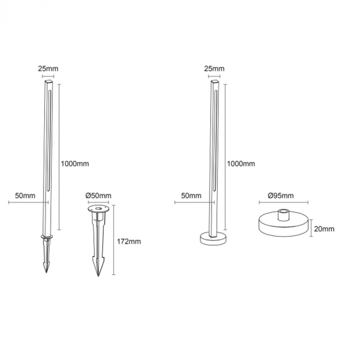 Poste Balizador Romalux Pole High Alumínio Preto 14,8 watts 2700K IP66 800XØ45mm 10132
