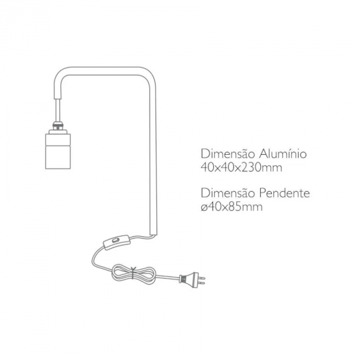 Arandela Romalux Flex Alumínio e Latão Preto e Dourado 1L E27 IP20 Bivolt 260X190X40mm 90012