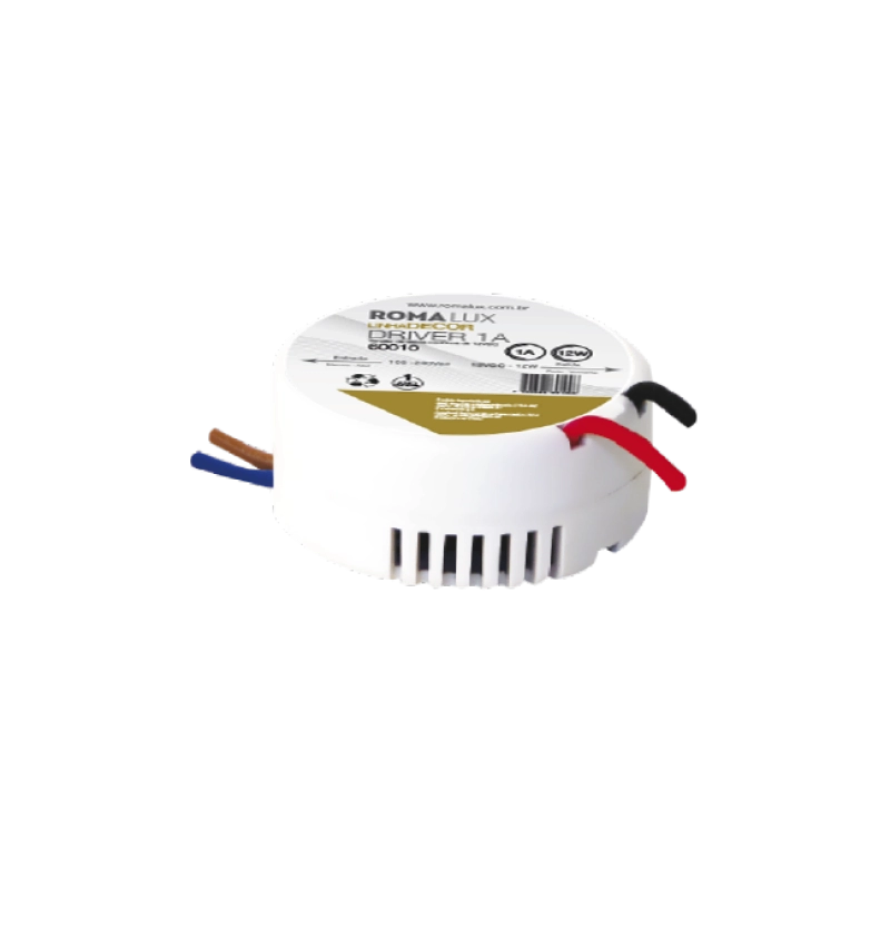 Fonte 12V Romalux 1A 12 watts IP20 Bivolt 60010A