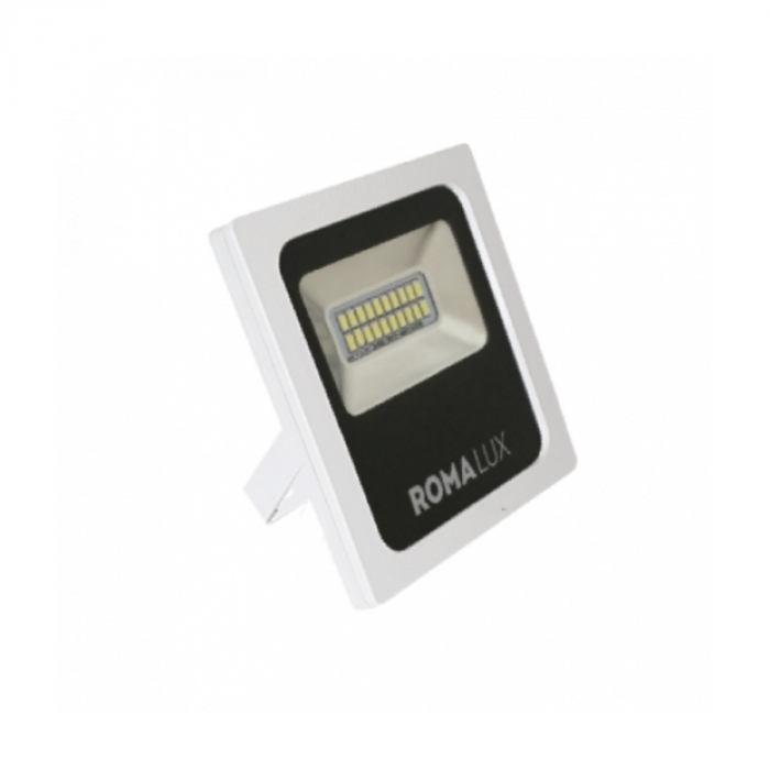 Projetor de Led Romalux Alumínio Branco 10 watts 6000K 148X110X34mm IP66 20016
