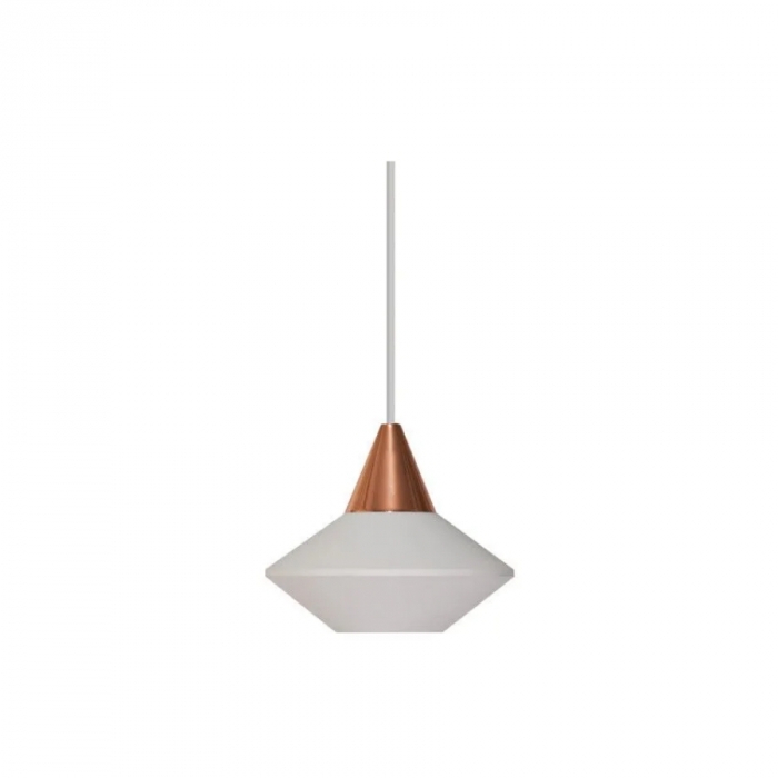 Pendente Romalux Mini Hat Branco 7 watts 3000K IP20 Bivolt Ø85X70mm P0039