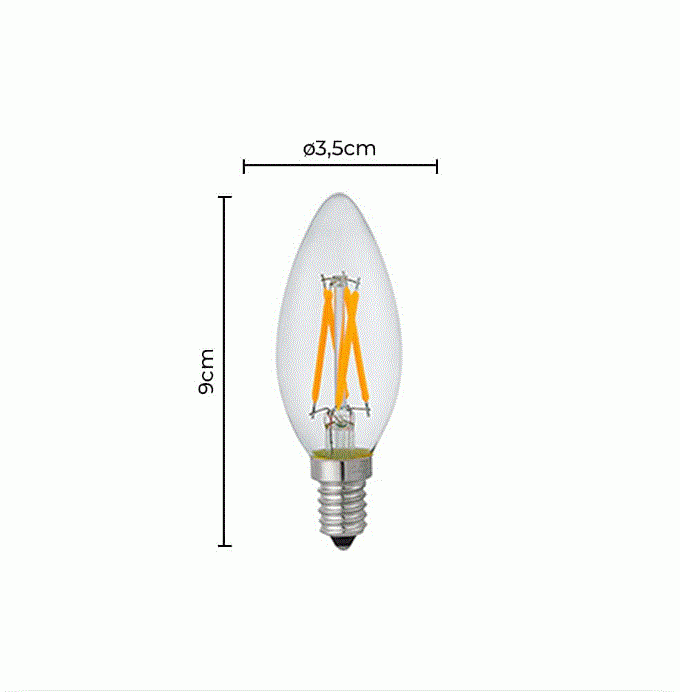 Lâmpada Nordecor Vela Filamento 4 watts 35x90mm E14 2400K Clear 1055