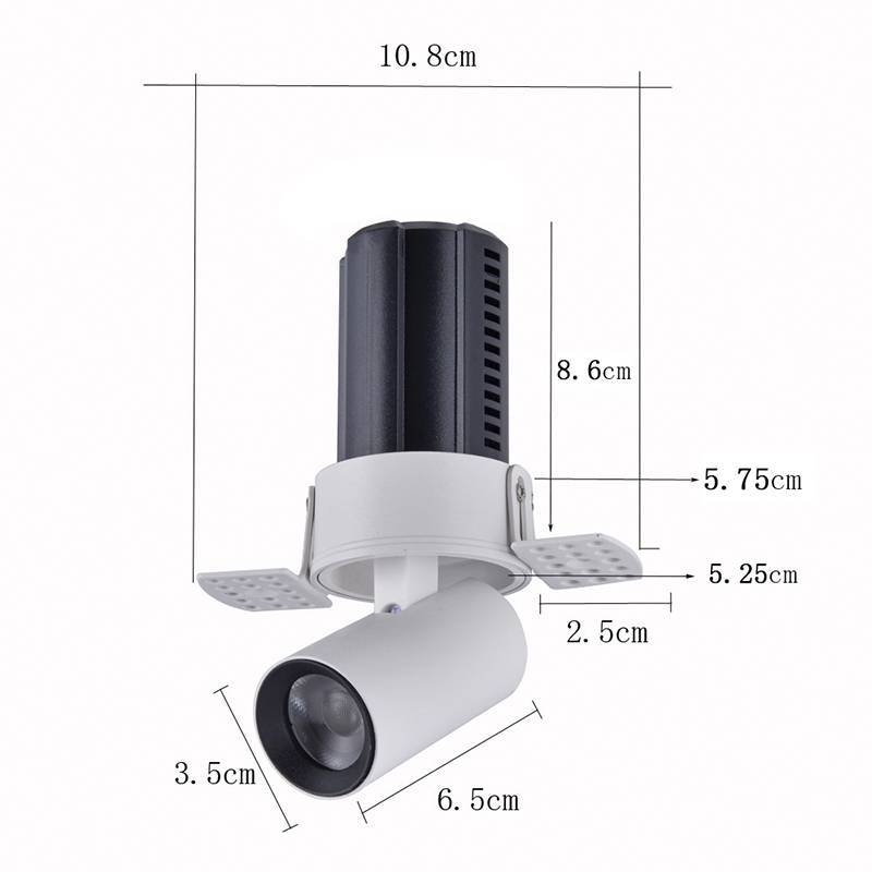 Embutido Nordecor Aiva No Frame 7 watts 2700K 24° Sof Branco Ø108x81mm IRC97 Bivolt 6458
