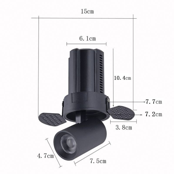 Embutido Nordecor Aiva No Frame 12 watts 2700K 24° Sof Preto Ø150x104mm IRC97 Bivolt 6461