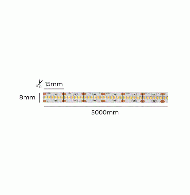 Fita LED Nordecor 14,6w/mt 3000K 420 Leds 12V IP20 8mm (Rolo 5 metros) 7171