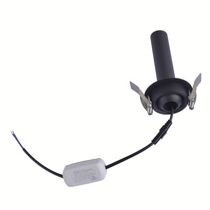 Spot Embutido Nordecor Lea 5 watts 2700K 24° Sof Preto Ø25x100mm IRC97 Bivolt 6467