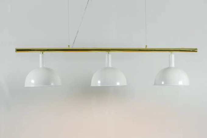 Pendente Golden Art Lustre Bilhar 1/2 Bola 3 Cúpulas 3L E27 1400mm T143-3PI