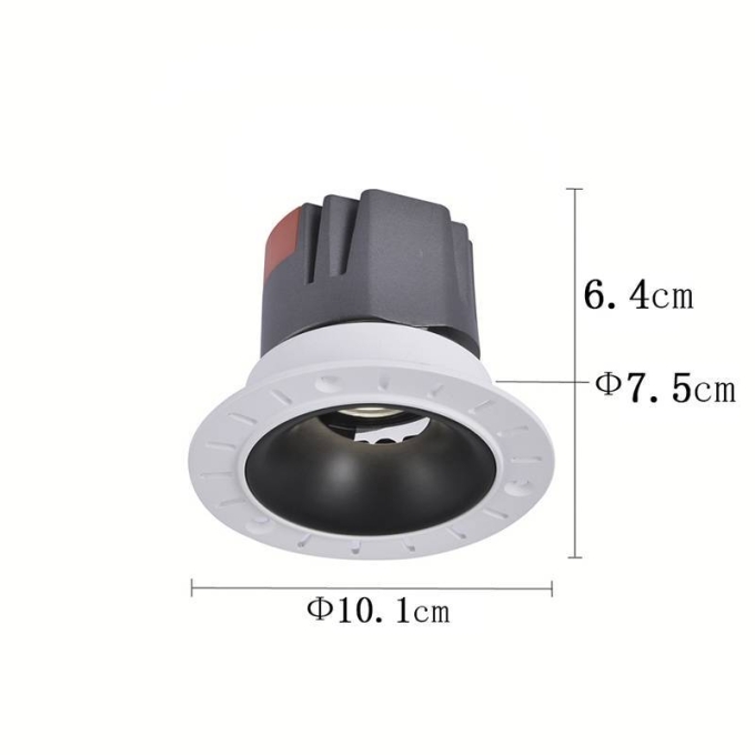 Embutido Nordecor Zagle No-Frame 10 watts 2700K 24° Sof Preto Ø101x64mm IRC97 Bivolt 6449
