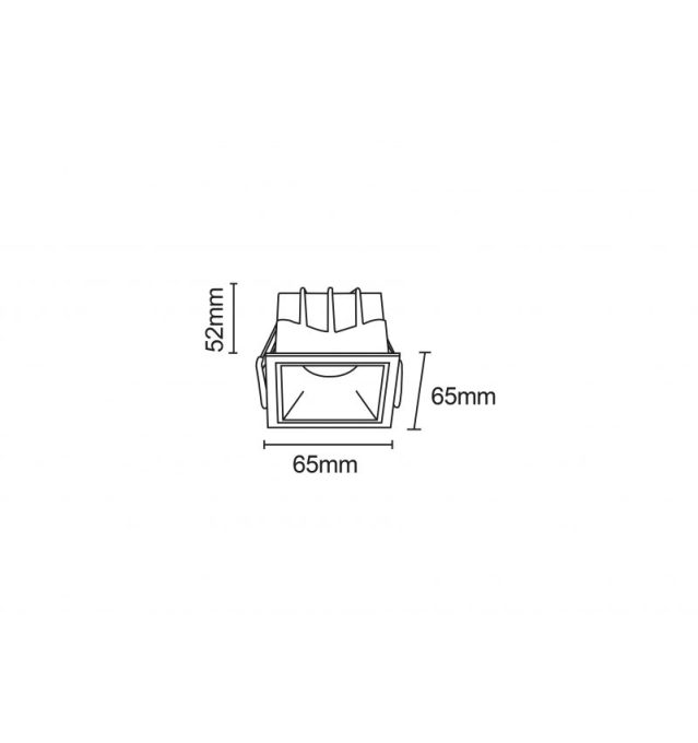 Luminária Embutir Romalux Square 7 watts 2700K 24° Antiofuscante IP20 65x65x52mm 80213