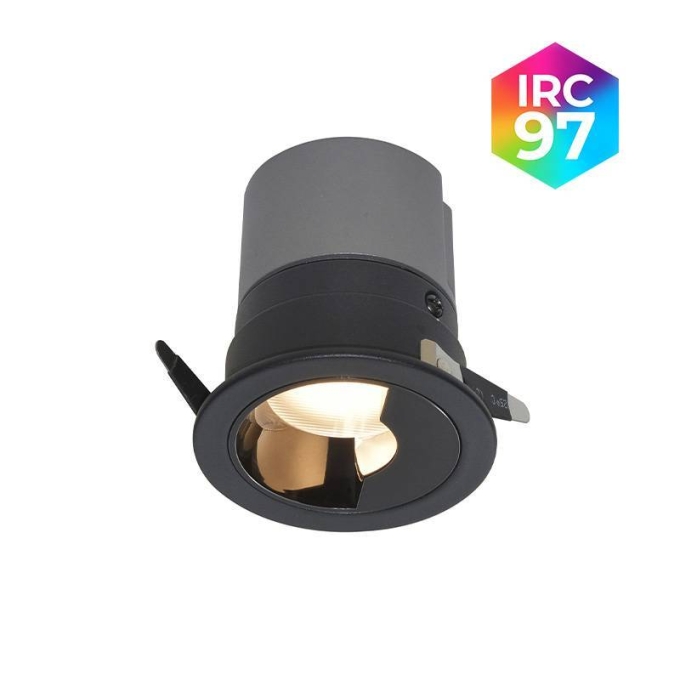 Embutido Nordecor Zagle Wall Washer 7 watts 2700K 38° Sof Preto Ø63x72mm IRC97 Bivolt 6447