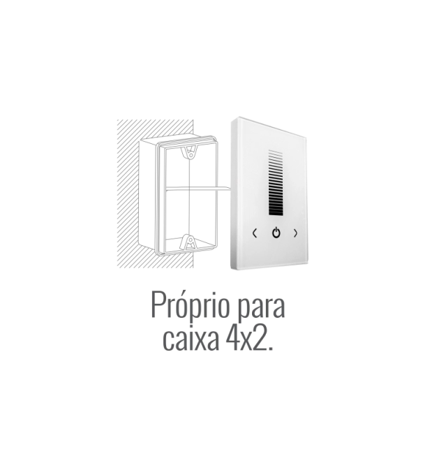 Dimmer Touch Romalux Branco 8A 12V/24V 80X80X40mm IP20 50037