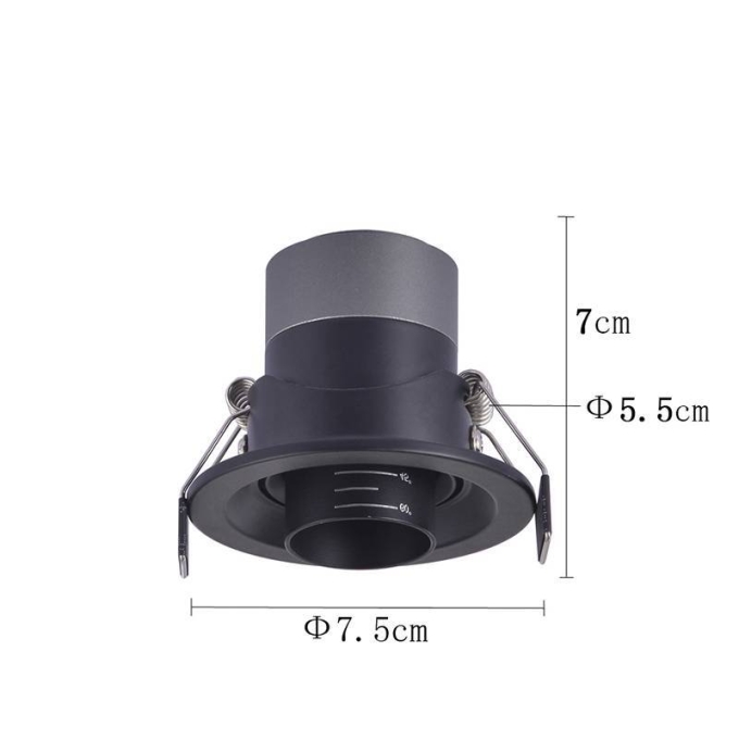 Embutido Nordecor Lova 5 watts 2700K 15°-60° Sof Preto Ø75x58mm IRC97 Bivolt 6451