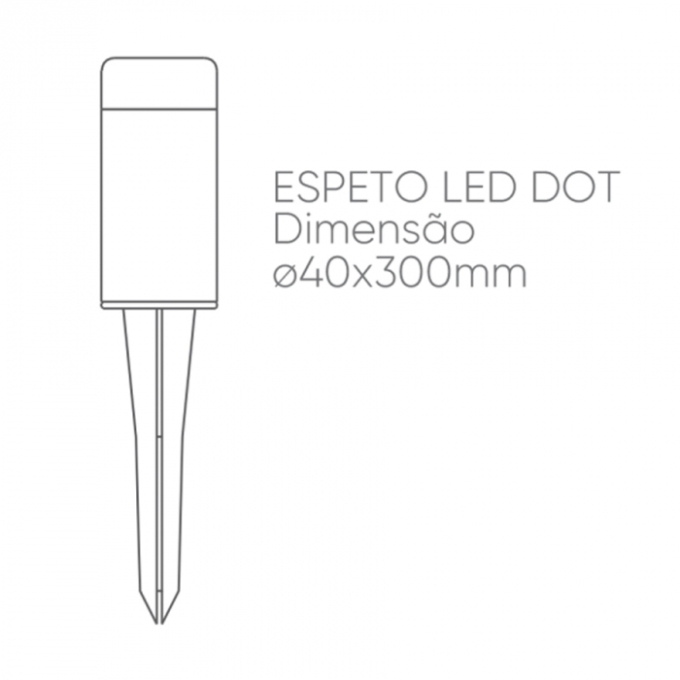 Espeto de Led Dot Romalux Metal Preto 2 watts 2700K IP66 Ø40x300mm 10110