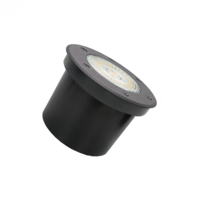 Embutido de Solo Redondo Romalux Metal Preto 12 watts 12° 2700K IP66 Ø120X70mm 10109A