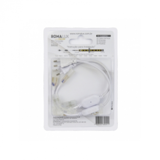 Conector Kit Plug e Play Romalux para Fita LED 6 watts e 11,4 watts (Kit com Dois Cabos) 50032