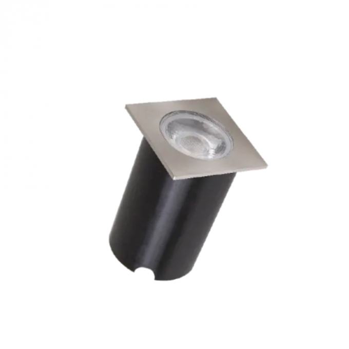 Embutido de Solo Quadrado Romalux Metal Prata 4,5 watts 30° 2700K IP66 60X60X71mm 10075A