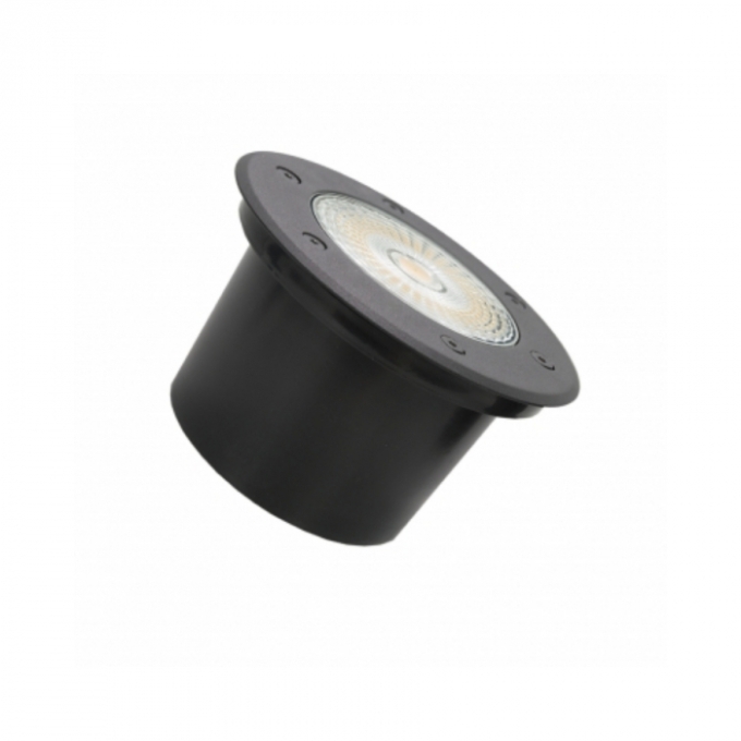 Embutido de Solo Redondo Romalux Metal Preto 12 watts 30° 2700K  IP66 Ø120X70mm 10130A