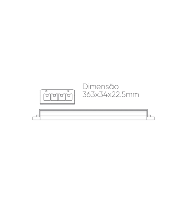 Fonte 24V Romalux 2,71A Dimerizável 65 watts IP20 Bivolt 363X34X22mm 60023