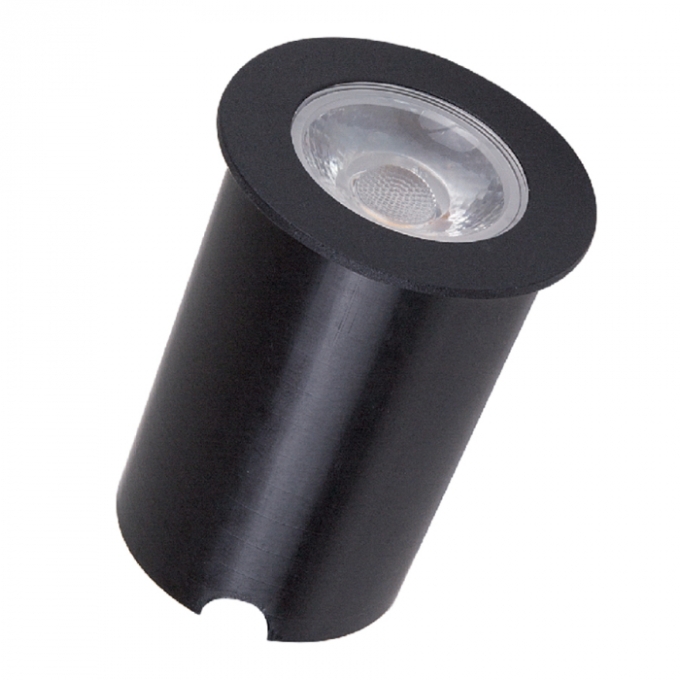 Embutido de Solo Redondo Romalux Metal Preto 7 watts 30° 2700K IP66 Ø65X71mm 10112A