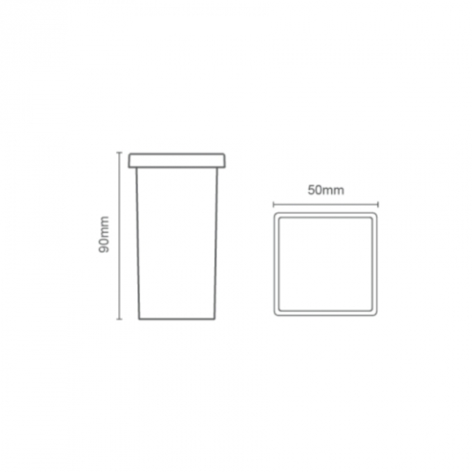 Balizador de Solo Romalux Soft Quadrado Inox 2 watts 2700K IP66 50x50X60mm 10092