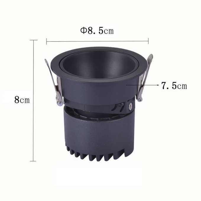 Embutido Nordecor Zagle 10 watts 2700K 24° Sof Preto Ø85x80mm IRC97 Bivolt 6445