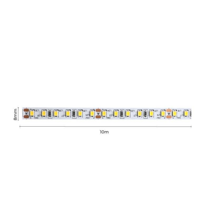 Fita LED Nordecor 12,5w/mt 3000K 120 Leds IP20 8mm 24V (Rolo 10 metros) 7089
