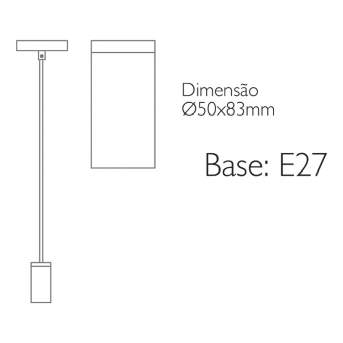 Pendente Romalux Wood Chiaro Madeira e Alumínio Marrom 1L E27 IP20 Bivolt Ø40X80mm P0008