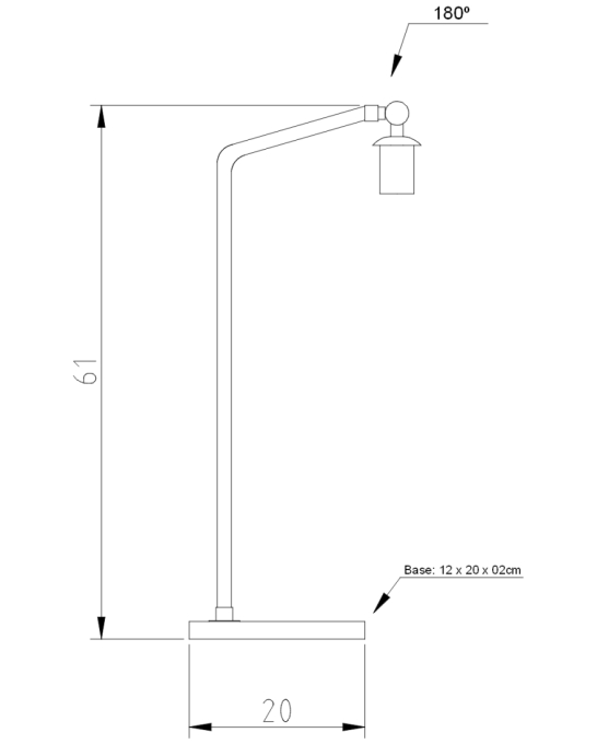 Abajur Golden Art Grayce Sem Braço 1L GU10 500mm M2160S-PI