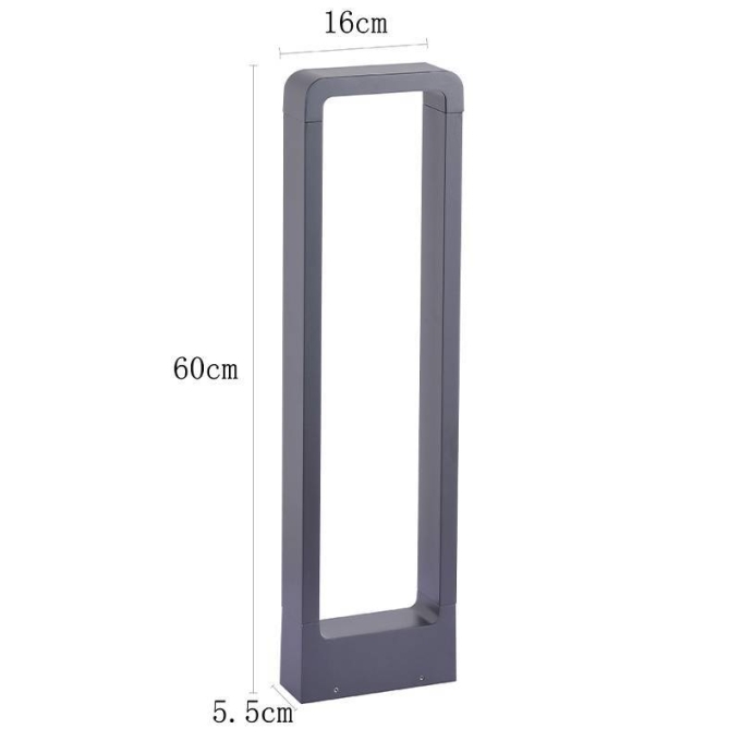 Poste Balizador Nordecor Ronu 10 watts 3000K Preto 600x160x55mm IP66 2686