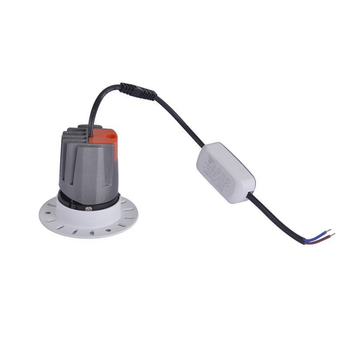 Embutido Nordecor Zagle No-Frame 5 watts 2700K 24° Sof Preto Ø81x69mm IRC97 Bivolt 6448