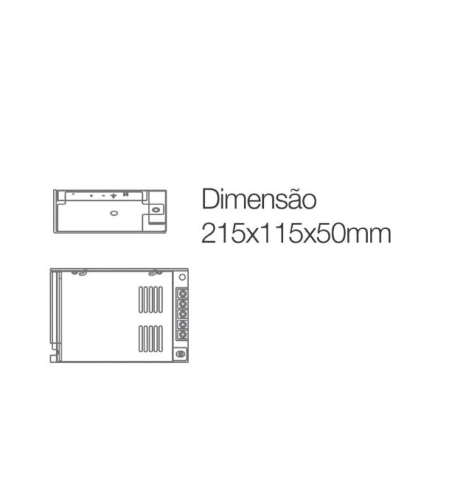 Fonte 48V Romalux 8,3A 400 watts IP20 Bivolt 215X115X50mm 60045