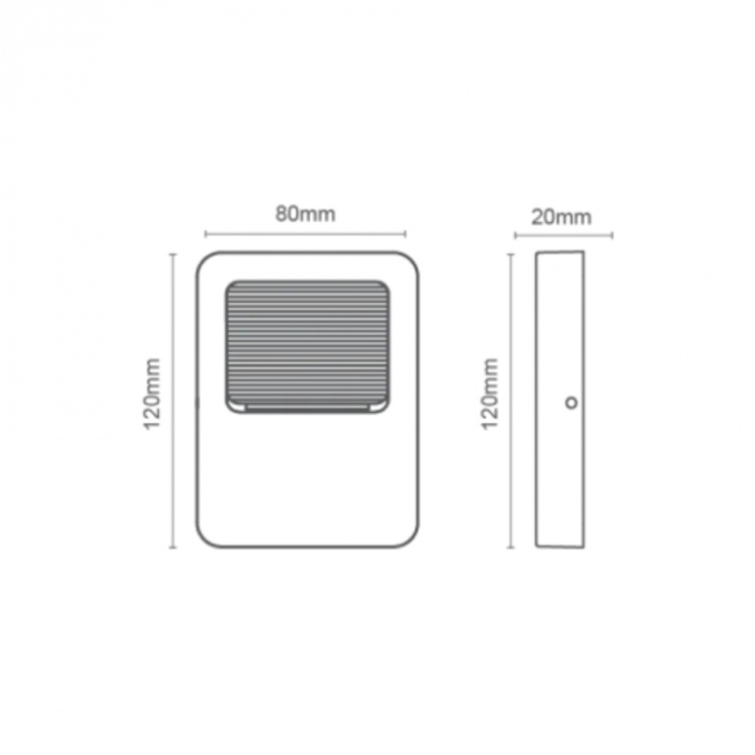 Balizador Sobrepor Fit Romalux Preto 1,5 watts 2700K IP66 120X90X20mm 10087