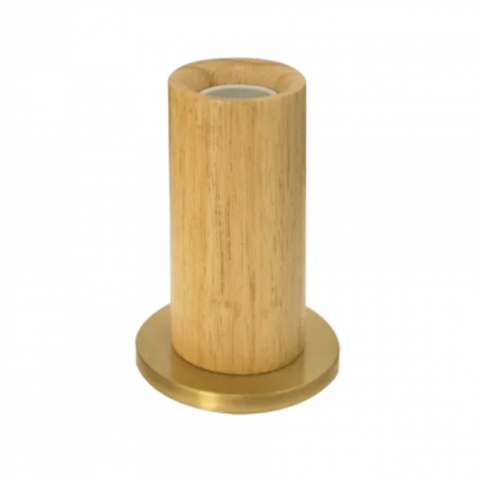Luminária de Mesa Romalux Wood Chiaro Madeira e Alumínio Natural 1L E27 IP20 Bivolt 131XØ85mm P0010