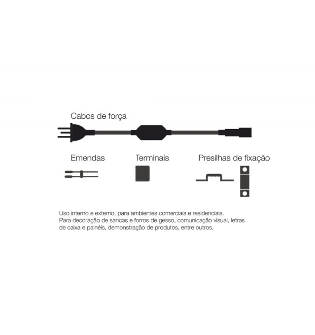 Cabo de Força Romalux para Fita de Led 10,8 watts 50028