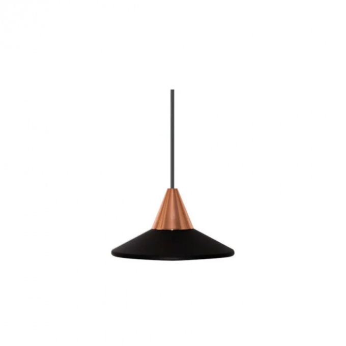 Pendente Romalux Mini Disk Preto 7 watts 3000K IP20 Bivolt P0034